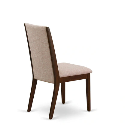 East West Furniture 11 Piece Dining Table Set- a Wooden Table and 10 Linen Fabric Upholstered Chairs(Finish Options)