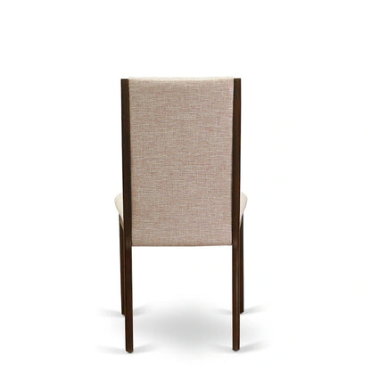 East West Furniture 11 Piece Dining Table Set- a Wooden Table and 10 Linen Fabric Upholstered Chairs(Finish Options)