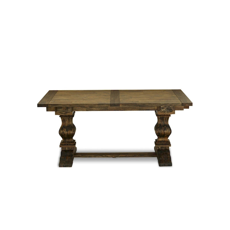 East West Furniture 11 Piece Dining Table Set- a Wooden Table and 10 Linen Fabric Upholstered Chairs(Finish Options)