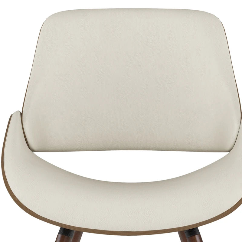 WYNDENHALL Malone Bentwood Dining Chair in Cream Faux Leather - 22.8  D x 20.9  W x 30.9 H
