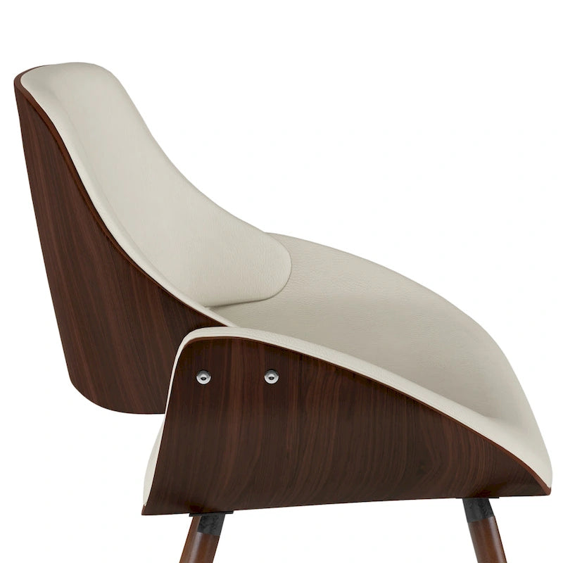 WYNDENHALL Malone Bentwood Dining Chair in Cream Faux Leather - 22.8  D x 20.9  W x 30.9 H