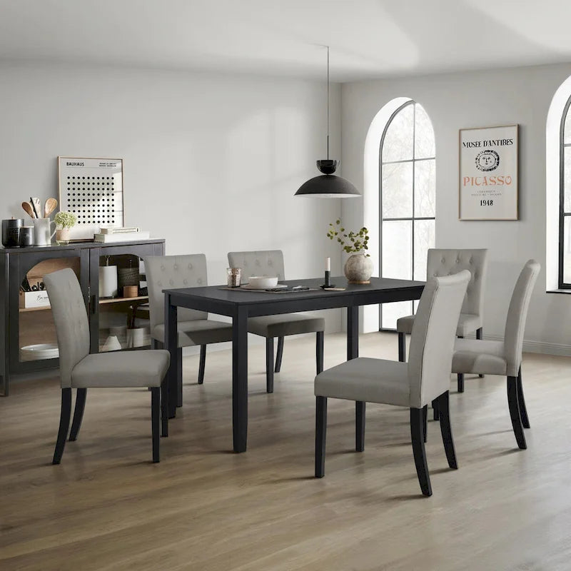 CraftPorch Glam 7-Piece Wooden Dining Chair