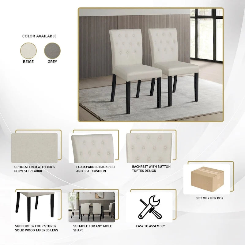 CraftPorch Glam 7-Piece Wooden Dining Chair