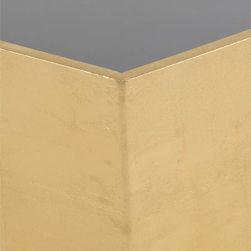 Sagebrook Home Glam Modern Wood Gold Hexagon Glass Top Coffee Table - 48  x 42  x 16