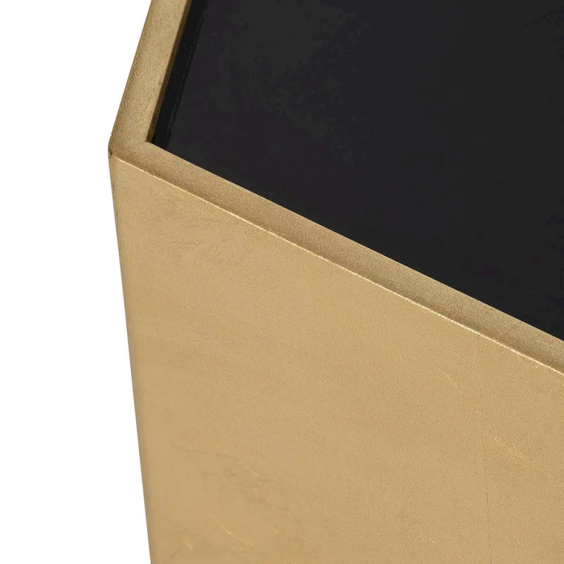 Sagebrook Home Glam Modern Wood Gold Hexagon Glass Top Coffee Table - 48  x 42  x 16