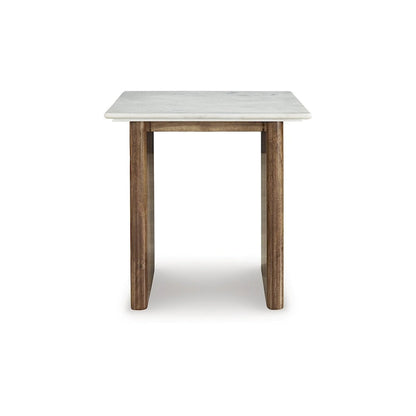 Signature Design by Ashley Isanti Light Brown/White End Table - 23.13 W x 23.13 D x 22.63 H