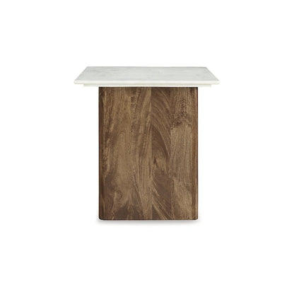 Signature Design by Ashley Isanti Light Brown/White End Table - 23.13 W x 23.13 D x 22.63 H