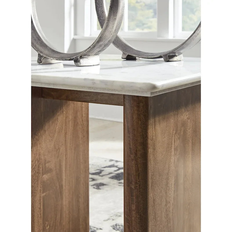 Signature Design by Ashley Isanti Light Brown/White End Table - 23.13 W x 23.13 D x 22.63 H