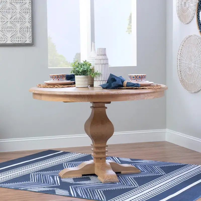 Quinlan Rustic Solid Wood Round Dining Table