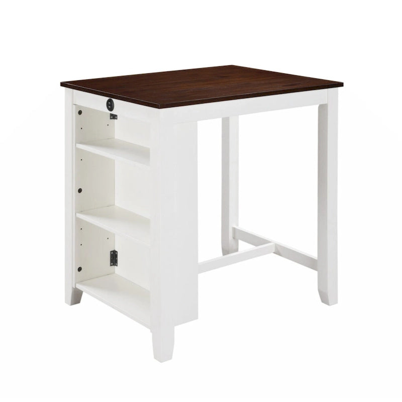 Graham 36  3-Piece Finish Small Space Counter Height Dining Table with Shelves and 2 Chairs