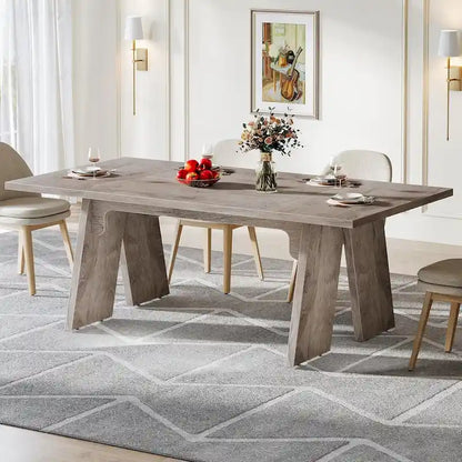 71  Large Farmhouse Dinning Table, Rectangular Dining Table for 6