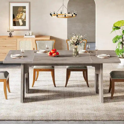 71  Large Farmhouse Dinning Table, Rectangular Dining Table for 6