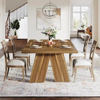 71  Large Farmhouse Dinning Table, Rectangular Dining Table for 6
