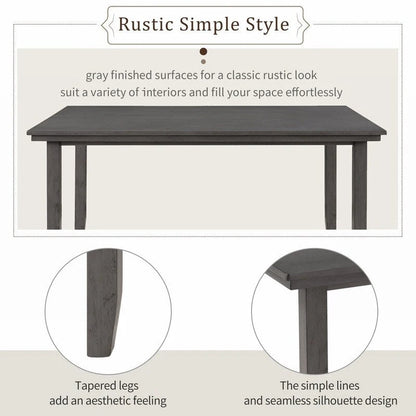 5-piece Farmhouse Dining Set Rectangular Table Chair