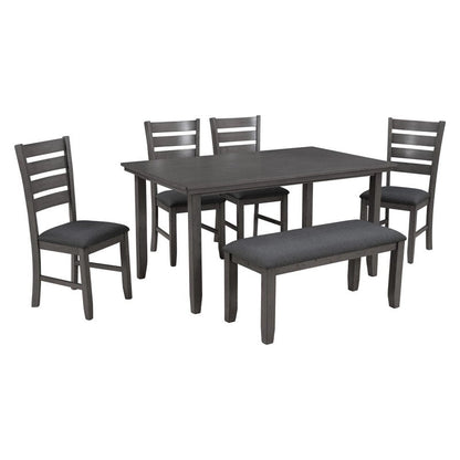 5-piece Farmhouse Dining Set Rectangular Table Chair