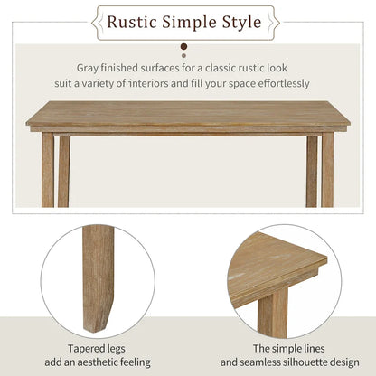 5-piece Farmhouse Dining Set Rectangular Table Chair