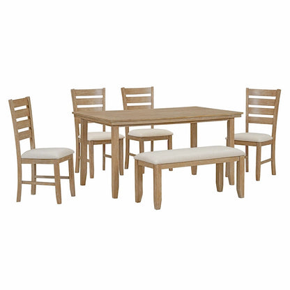5-piece Farmhouse Dining Set Rectangular Table Chair