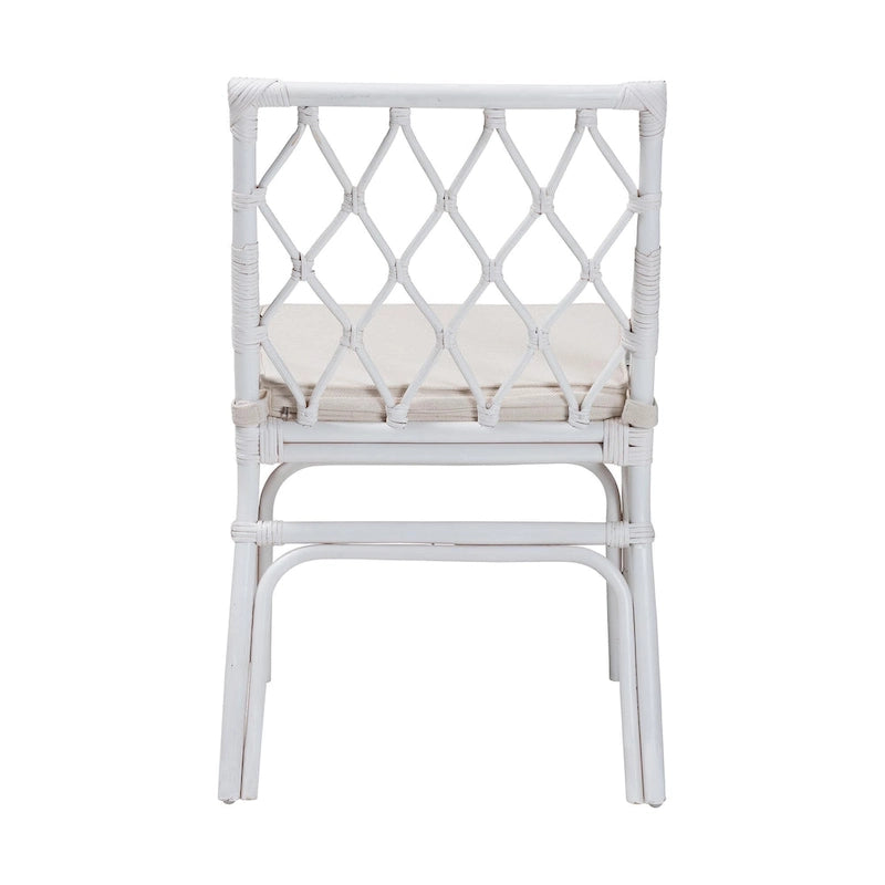 Carwyn Bohemian White Rattan Dining Chair
