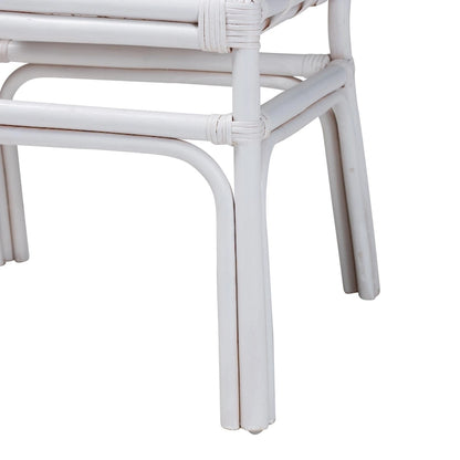 Carwyn Bohemian White Rattan Dining Chair