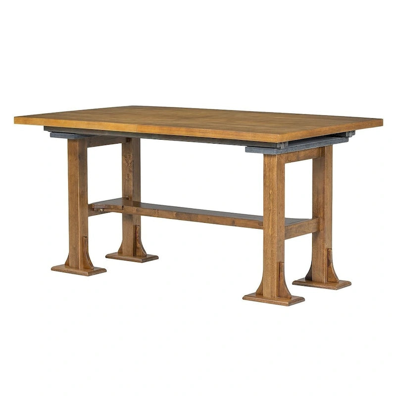 Farmhouse 6 PCS Extending Dining Table Set for 6 with Shelf Base