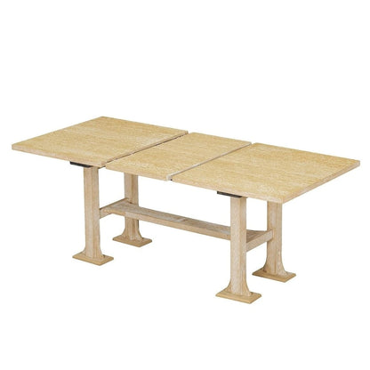 Farmhouse 6 PCS Extending Dining Table Set for 6 with Shelf Base
