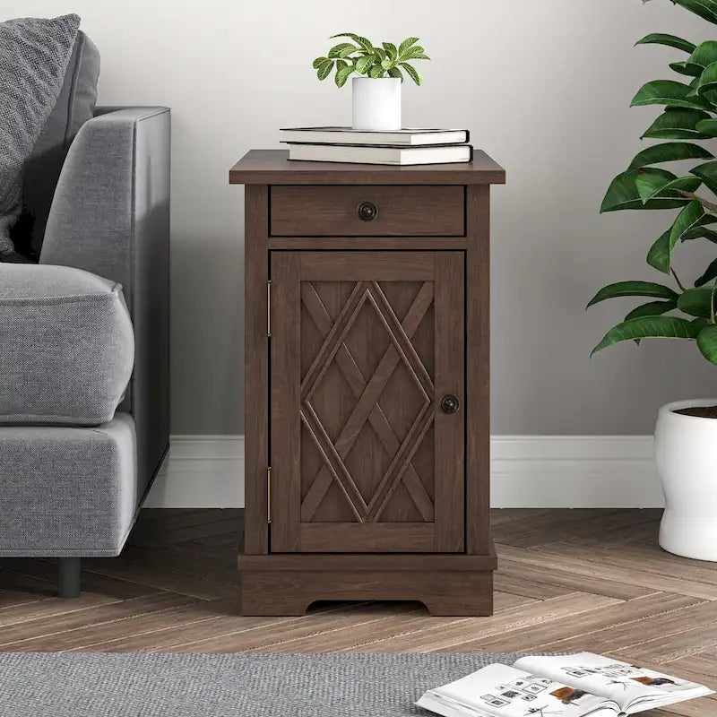 Classic Charging End Table with USB Ports and Storage - 23  in Height