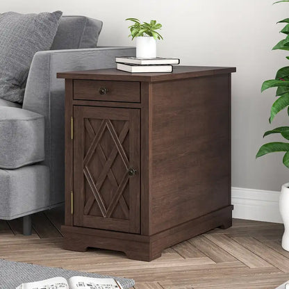 Classic Charging End Table with USB Ports and Storage - 23  in Height