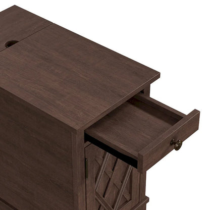 Classic Charging End Table with USB Ports and Storage - 23  in Height