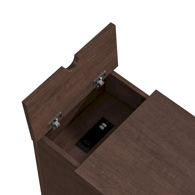 Classic Charging End Table with USB Ports and Storage - 23  in Height