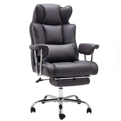 Big and Tall Leather Office Chair with Foot Rest with Adjustable Back for People up to 400 lbs