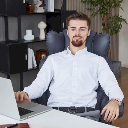 Big and Tall Leather Office Chair with Foot Rest with Adjustable Back for People up to 400 lbs