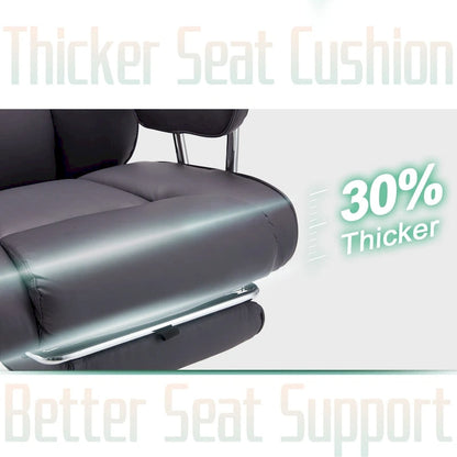 Big and Tall Leather Office Chair with Foot Rest with Adjustable Back for People up to 400 lbs