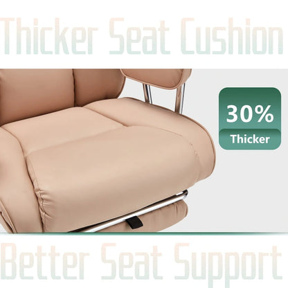 Big and Tall Leather Office Chair with Foot Rest with Adjustable Back for People up to 400 lbs