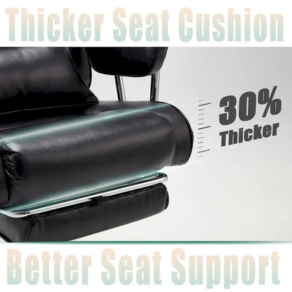 Big and Tall Leather Office Chair with Foot Rest with Adjustable Back for People up to 400 lbs