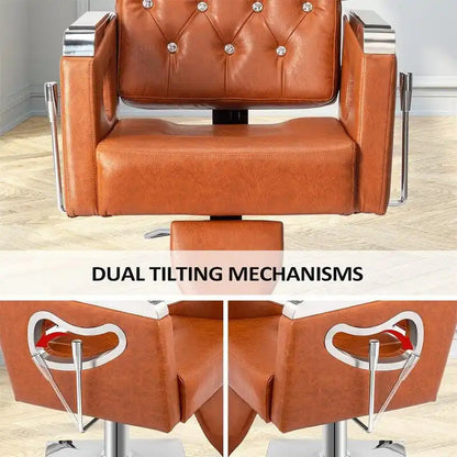 PVC Leather Reclining Salon Chair with Adjustable Headrest