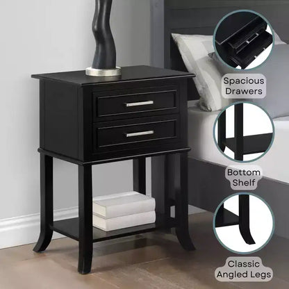 Tavolino Breighton Home Sydney a 2 cassetti con ripiano