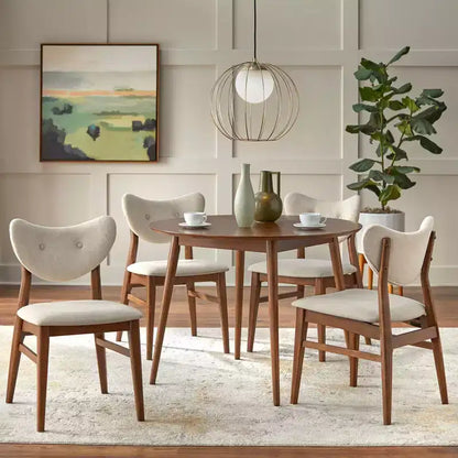 Tavolo da pranzo rotondo in legno massello Lifestorey Raylen Mid-Century Modern