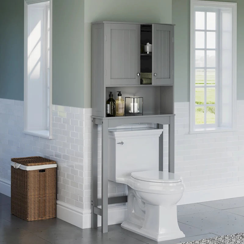 Mobiletto contenitore salvaspazio da bagno RiverRidge Ashland sopra il WC, con mensola regolabile