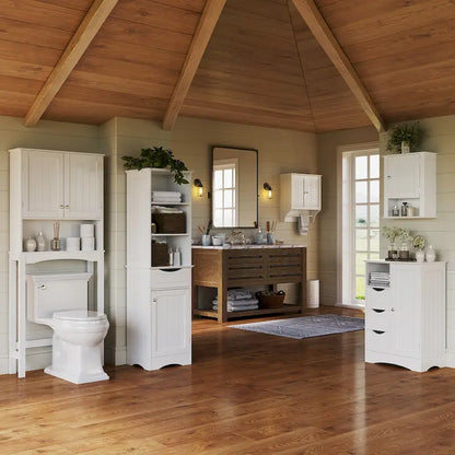 Mobiletto contenitore salvaspazio da bagno RiverRidge Ashland sopra il WC, con mensola regolabile