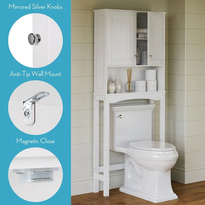 Mobiletto contenitore salvaspazio da bagno RiverRidge Ashland sopra il WC, con mensola regolabile