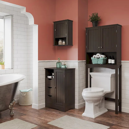 Mobiletto contenitore salvaspazio da bagno RiverRidge Ashland sopra il WC, con mensola regolabile