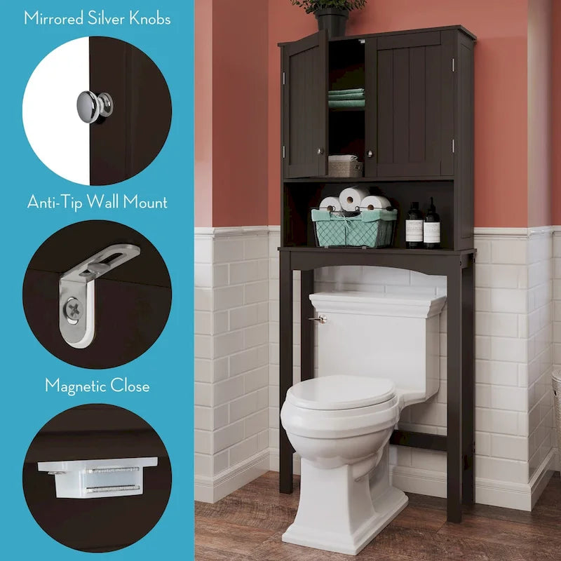 Mobiletto contenitore salvaspazio da bagno RiverRidge Ashland sopra il WC, con mensola regolabile