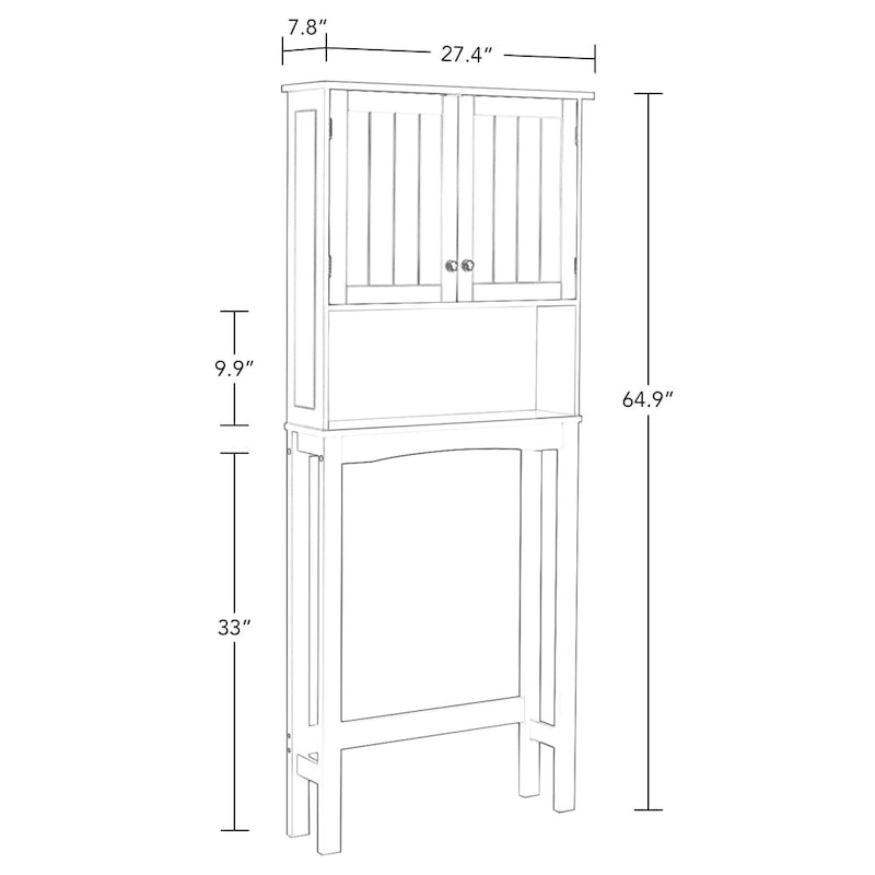 Mobiletto contenitore salvaspazio da bagno RiverRidge Ashland sopra il WC, con mensola regolabile