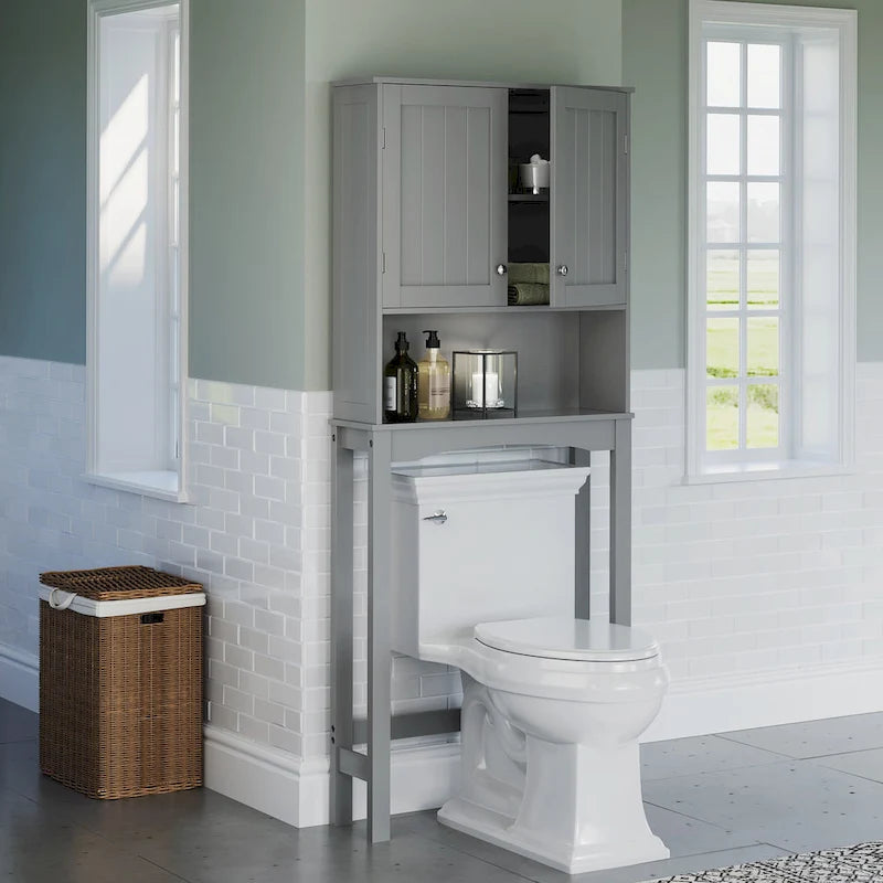 Mobiletto contenitore salvaspazio da bagno RiverRidge Ashland sopra il WC, con mensola regolabile