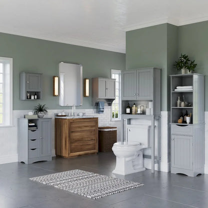 Mobiletto contenitore salvaspazio da bagno RiverRidge Ashland sopra il WC, con mensola regolabile