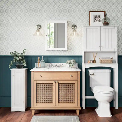 Mobiletto contenitore salvaspazio da bagno RiverRidge Ashland sopra il WC, con mensola regolabile