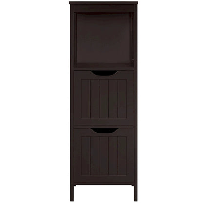 Yaheetech 3 Tiers Floor Bath Cabinet, 2 Hideaway Drawers 1 Shelf