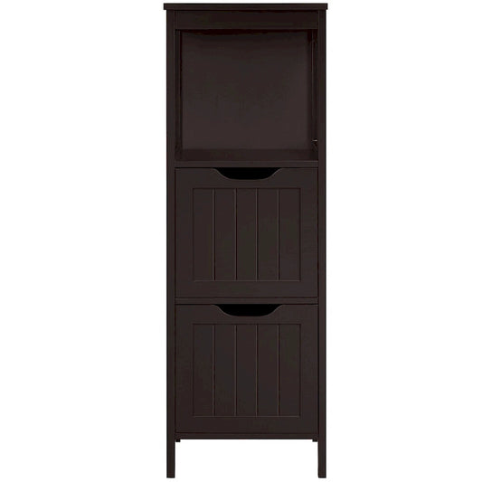 Yaheetech 3 Tiers Floor Bath Cabinet, 2 Hideaway Drawers 1 Shelf
