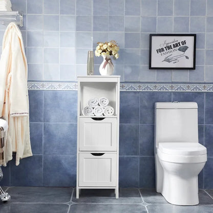 Mobiletto da bagno Yaheetech a 3 ripiani, 2 cassetti a scomparsa e 1 mensola