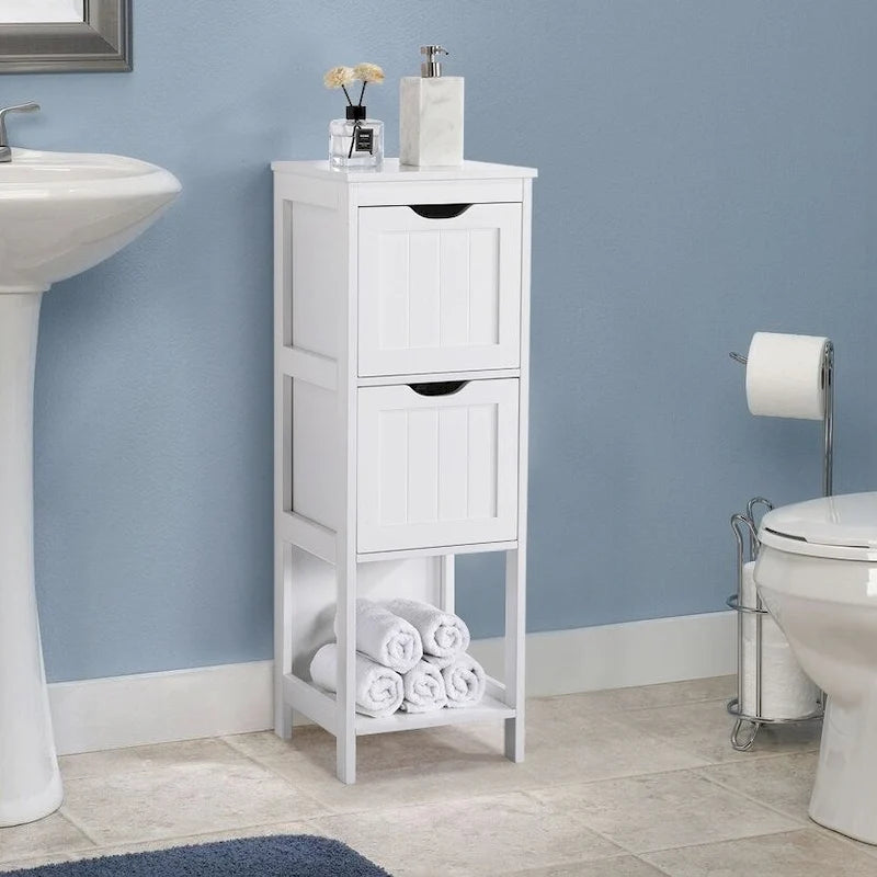 Mobiletto da bagno Yaheetech a 3 ripiani, 2 cassetti a scomparsa e 1 mensola
